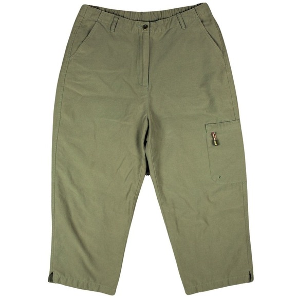 Woolrich Capris Fieldstone Cargo Pants Gorpcore Outdoor Olive Green Womens Sz 10 - Picture 1 of 8